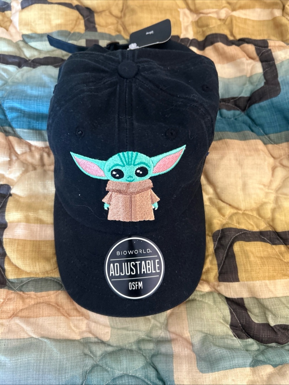 Star Wars The Mandalorian Baby Yoda Black Adjustable Hat Disney Licensed